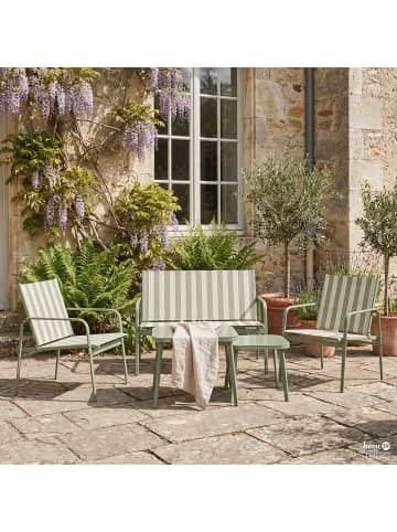 home24 Sitzgruppe Vinoa 5-teilig in Grün / Weiß