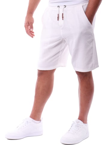 RESLAD Baumwollhose Freizeithose kurz in weiß
