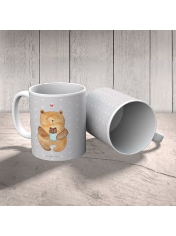 Mr. & Mrs. Panda Kindertasse Bär Baby ohne Spruch in Grau Pastell