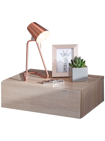 KADIMA DESIGN Nachtkonsole ZADAR für Wandmontage 46x15x30cm Nachttisch Holz, in Sonoma