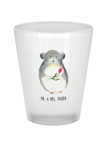 Mr. & Mrs. Panda Schnapsglas Chinchilla Blume ohne Spruch in Transparent