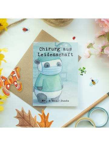 Mr. & Mrs. Panda Klappkarte Chirurg Leidenschaft Design mit Spruch in Weiß