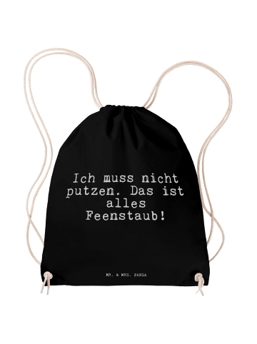 Mr. & Mrs. Panda Jutebeutel Ich muss nicht putzen.... mit Spruch in Schwarz