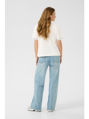 Kaffe T-shirt KAjamie Loose fit in Chalk W. Black Deep Contrast