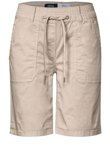 Cecil Twill Shorts im Washed-Look in Beige