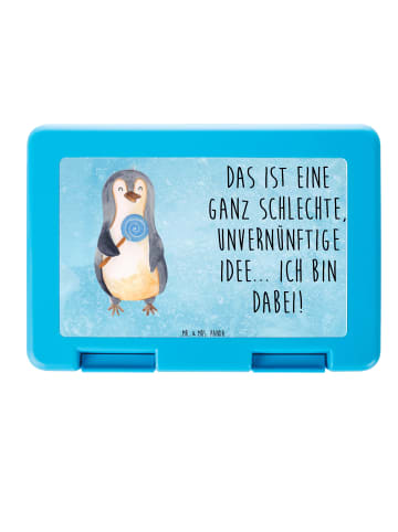 Mr. & Mrs. Panda Brotdose Pinguin Lolli mit Spruch in Eisblau