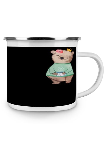 Mr. & Mrs. Panda Camping Emaille Tasse Fabelhafte Brautjungfern ... in Schwarz