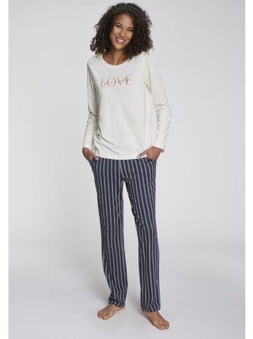 VIVANCE DREAMS Pyjamahose in dunkelblau-gestreift