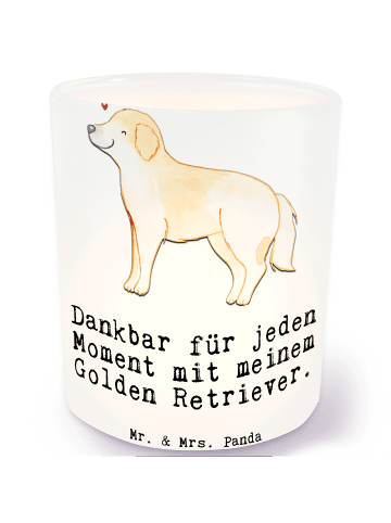 Mr. & Mrs. Panda Teelichthalter Glas Golden Retriever Moment mit... in Transparent