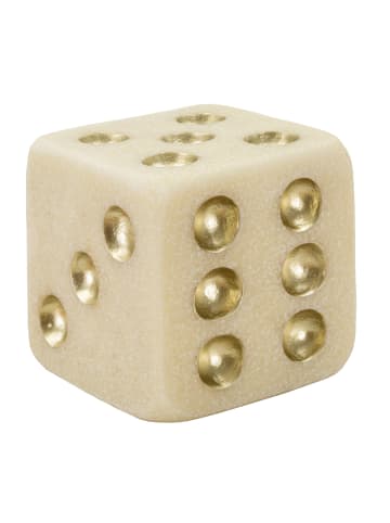 Mauro Ferretti Beige und goldfarbene Harzwürfel, 12 x 12 x 12 cm
