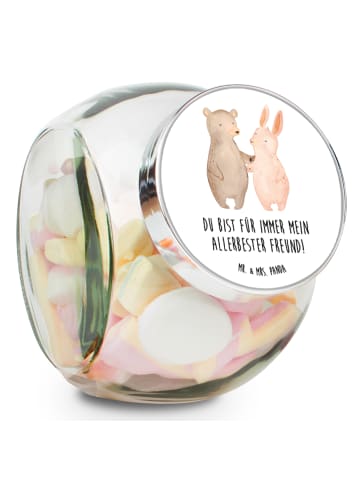 Mr. & Mrs. Panda Kaffeedose Bär und Hase Umarmen mit Spruch in Weiß