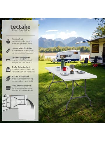 tectake Outdoor-Tisch klappbar, gummierter Tragegriff, 120 kg Belastbarkeit