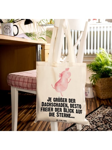 Mr. & Mrs. Panda Shopping Bag Axolotl Tanzen mit Spruch in Creme