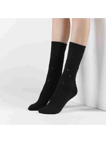 MUNADUNA 2er-Pack Vintage-Look Buchstaben Longsocks-Farb-Mix