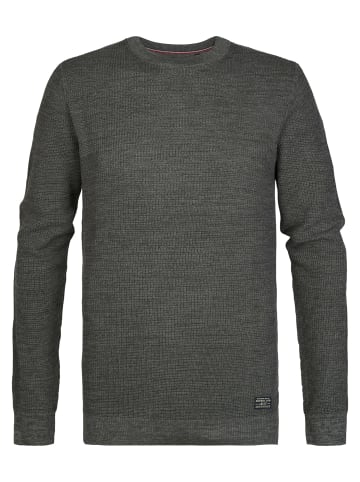 Petrol Industries Strukturstrickpullover aus Baumwolle ironstone in Grün