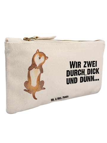 Mr. & Mrs. Panda Kosmetiktasche Hund Streicheln mit Spruch in Weiß