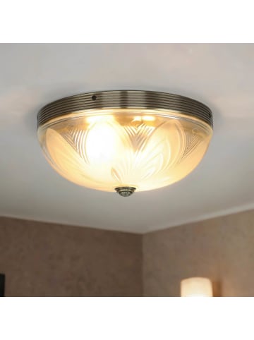 Licht-Erlebnisse Deckenlampe Ø 30 x (H)14 cm in Bronze WeißBronze Weiß