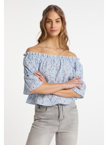 myMo Bluse Mit Vichy Muster in Blau