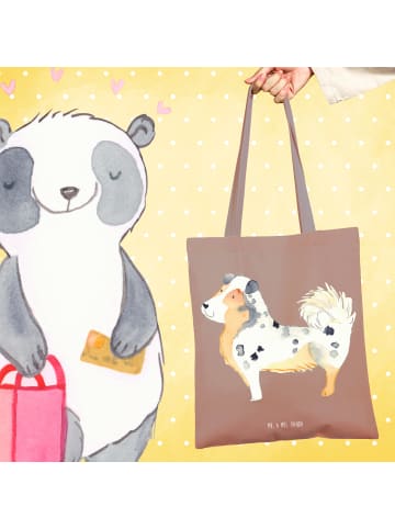 Mr. & Mrs. Panda Umhängetasche Hund Australien Shepherd ohne Spruch in Braun Pastell
