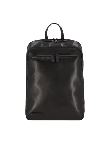 Plevier Rock Opal Daypack Leder 43 cm Laptopfach in schwarz
