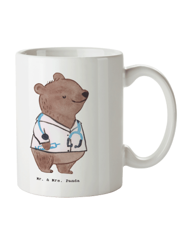 Mr. & Mrs. Panda Becher Arzt Herz ohne Spruch in Weiß