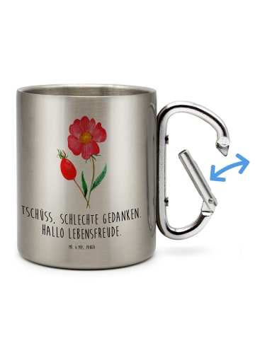 Mr. & Mrs. Panda Thermobecher Blume HageRundunge mit Spruch in Silber