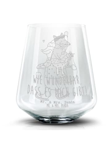 Mr. & Mrs. Panda Whiskeyglas Fuchs  Schlittschuhe ohne Spruch in Transparent