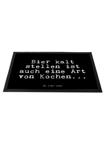 Mr. & Mrs. Panda Fußmatte Bier kalt stellen ist... mit Spruch in Schwarz