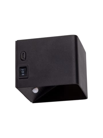 näve LED Wandleuchte "CUBE" in schwarz - (L)10 cm x (B)10 cm x (H)8 cm