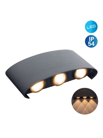 näve LED Außenwandleuchte "AURON" in anthrazit - EEK E