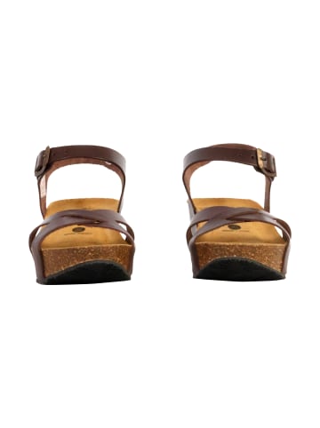Plakton So Final Keilabsatz-Sandalen aus Leder Braun