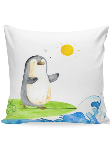 Mr. & Mrs. Panda Couchkissen Pinguin Surfer ohne Spruch in Weiß