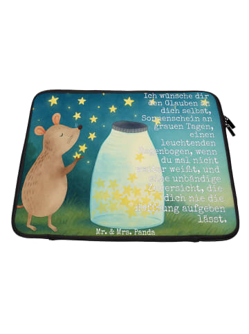 Mr. & Mrs. Panda Laptop Bag Maus Sterne Design mit Spruch in Weiß