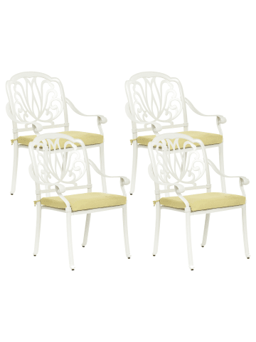 Beliani 4er-Set Esszimmerstuhl ANCONA in Weiß/Grün