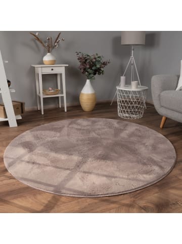 KADIMA DESIGN Teppich Kurzflor waschbar Einfarbig Wohnzimmer in Taupe