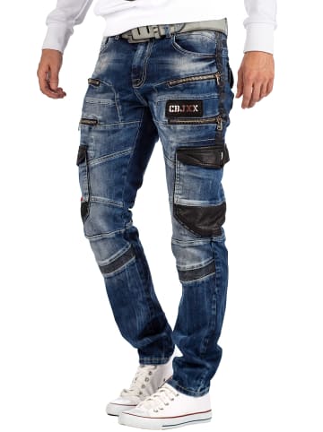 Cipo & Baxx Herren Straight Fit Jeans Stonewashed in Blue