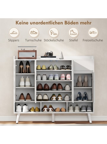 HOMCOM Schuhschrank in Weiß 120L x 35B x 100H cm