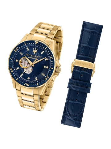 Maserati Analog-Armbanduhr Maserati Sfida in blau und gold groß (ca. 44mm)