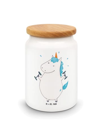 Mr. & Mrs. Panda Frischhaltedose Einhorn Fitness ohne Spruch in Weiß