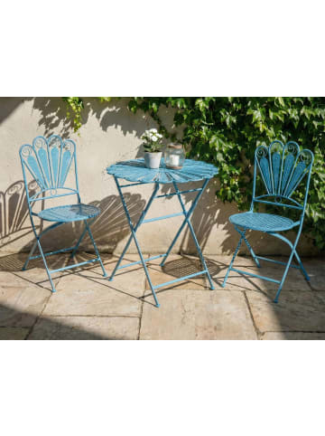Beliani Outdoor Bistrotisch PAVIA in Blau - (W) 71 x (H) 76 x (L) 71 cm
