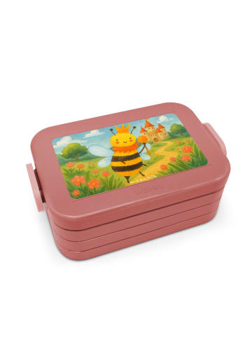 Mr. & Mrs. Panda Lunch Box Biene König Design ohne Spruch in Rot Pastell
