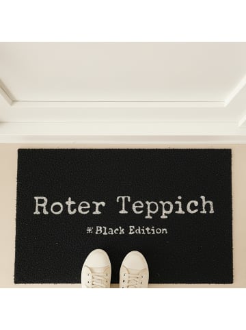 relaxdays Fußmatte "Roter Teppich" in Schwarz - 40 x 60 cm