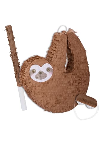 relaxdays 3-tlg. Pinata Set "Faultier" in Braun