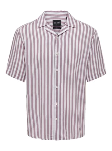Only&Sons Gestreiftes Kurzarm Hemd ONSWAYNE in Rosa