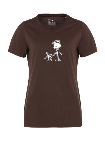 elkline T-Shirt Hand in Hand in chocolate