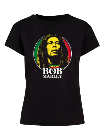F4NT4STIC Ladies Box Tee Bob Marley Logo Badge Reggae Music in schwarz