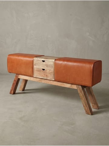 KADIMA DESIGN Design Turnbock Sitzbank mit Schubladen 120x56x30 cm