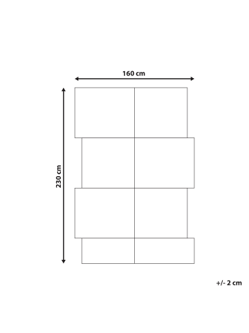 Beliani Kurzflor SANGLI in Beige - (W) 160 x (L) 230 cm