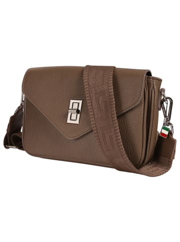 Florence Florence Umhängetasche Leder taupe, beige ca. 22cm