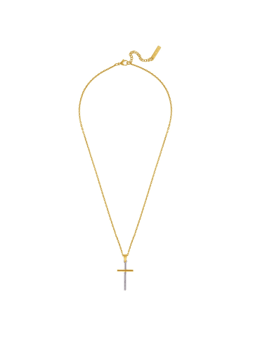 Police Herren-Kette Wrangell II Kreuz Goldfarben